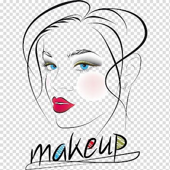 Woman face line illustration, Face Beauty Woman Drawing, Hand-painted makeup beauty transparent background PNG clipart