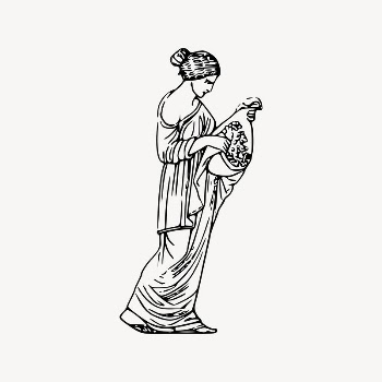 Woman farmer clipart, Greek illustration | Free Vector Illustration - rawpixel