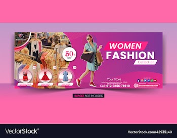 woman fashion facebook cover web banner design