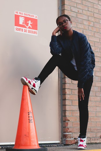 Woman Feet on Traffic Cone