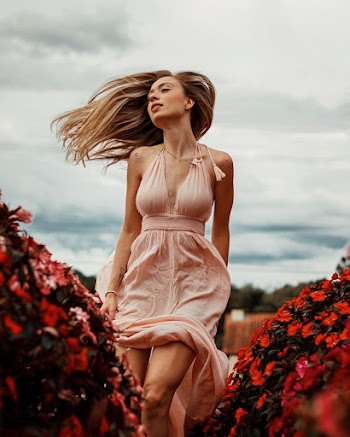 Woman Flipping Her Hair