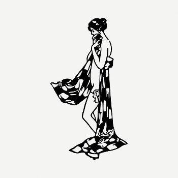 Woman getting dressed drawing, vintage | Free PSD - rawpixel