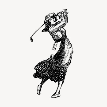 Woman golfer clipart, vintage sport | Free Vector Illustration - rawpixel