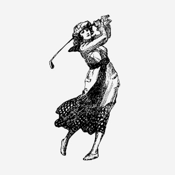 Woman golfer, vintage sport illustration. | Free Photo Illustration - rawpixel