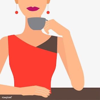 Woman having a cup of coffee illustration | Free stock vector - 456545