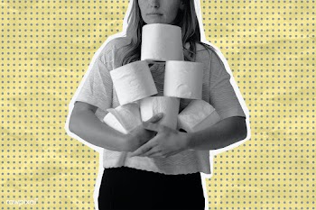 Woman hoarding toilet paper during the coronavirus pandemic | Free  illustration - 2336397
