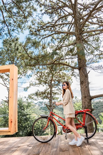 Woman Holding A Bike