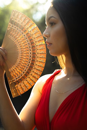 Woman Holding a Fan