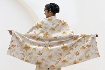 Woman holding a floral scarf | Free Photo - rawpixel