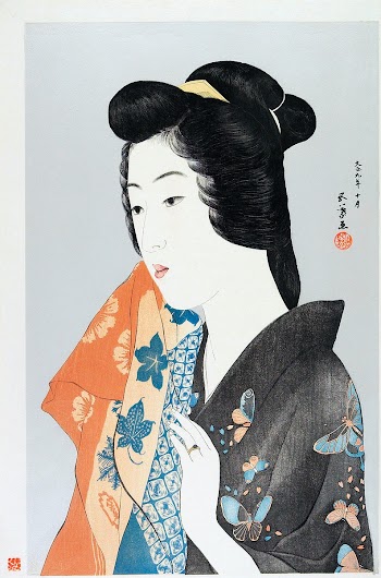 Woman Holding a Hand Towel (1921) print in… | Free public domain illustration