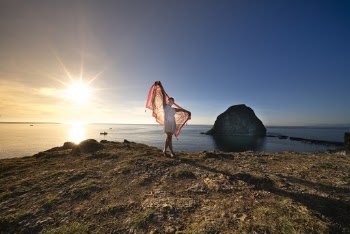 Woman Holding A Scarf