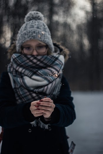 Woman Holding A Sparkler