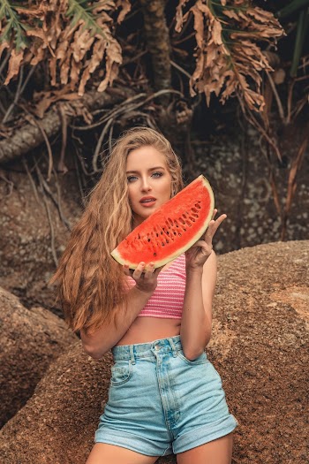 Woman Holding A Watermelon