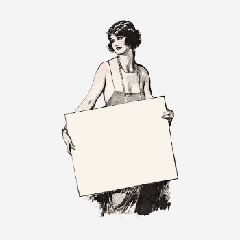 Woman holding blank sign illustration. | Free Photo - rawpixel