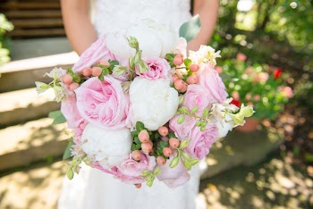 Woman Holding Bouquet of Flowers