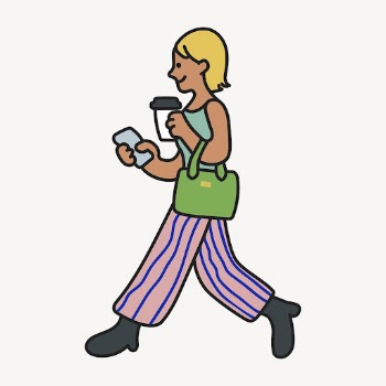 Woman holding coffee cup cartoon | Free PSD Illustration - rawpixel