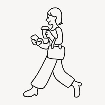 Woman holding coffee cup doodle | Free PSD Illustration - rawpixel