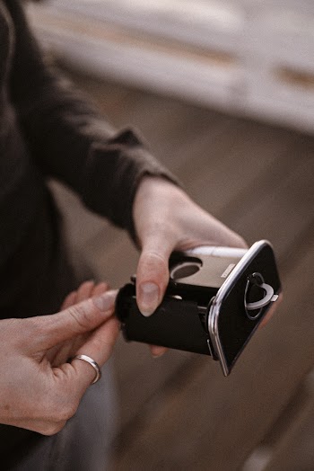 Woman Holding Device