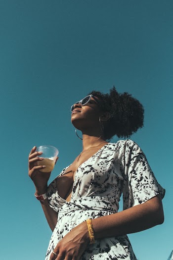 Woman Holding Drinking Glass Outdoor