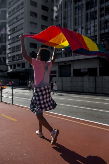 Woman Holding Flag