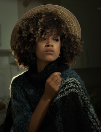 Woman Holding Her Scarf