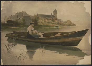 [Woman holding infant in rowboat] | Free Photo - rawpixel