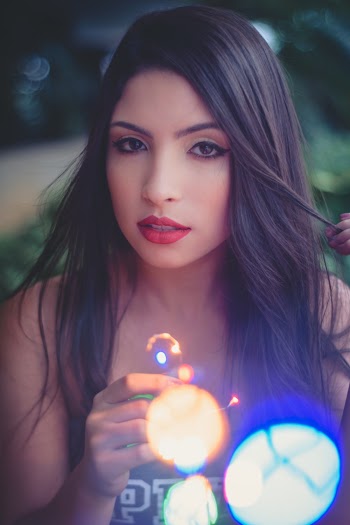 Woman Holding Led Lights