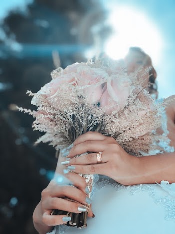 Woman Holding Pink Roses
