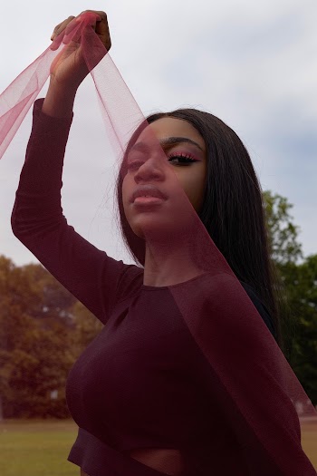 Woman Holding Pink Veil