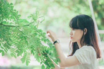 Woman Holding Plant