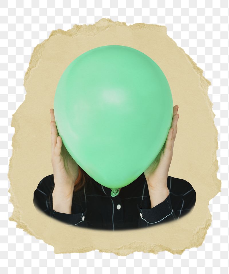 Woman holding png balloon sticker, | Free PNG - rawpixel