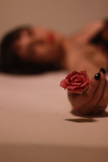 Woman Holding Rose Flower