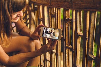 Woman Holding Smartphone 