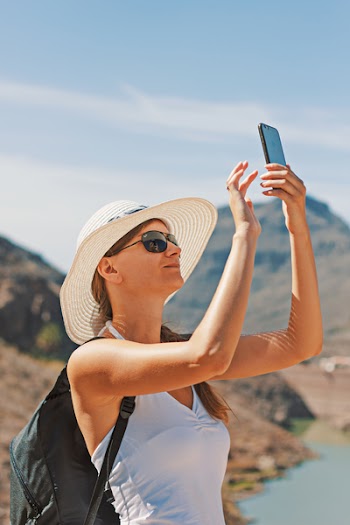 Woman Holding Smartphone