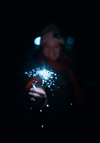Woman Holding Sparkler