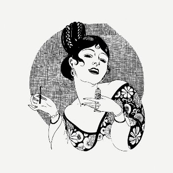 Woman holding toothbrush clipart, vintage | Free PSD Illustration - rawpixel