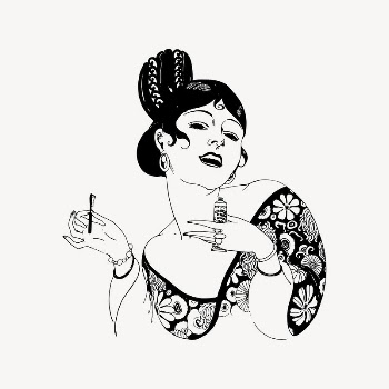 Woman holding toothbrush drawing, vintage | Free Vector Illustration - rawpixel