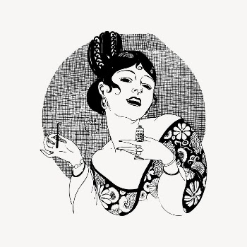Woman holding toothbrush drawing, vintage | Free Vector Illustration - rawpixel