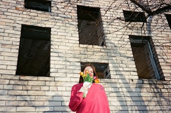 Woman Holding Tulips