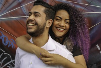Woman Hugging Man from His Back