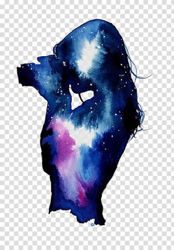 Woman illustration, The Starry Night Night sky, graph transparent background PNG clipart