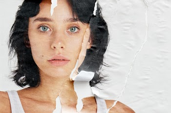 Woman image in torn paper style | Free stock illustration | High Resolution graphic
