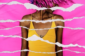 Woman image in torn paper style | Free stock illustration | High Resolution graphic