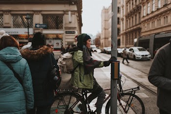 Woman In A Bicycle