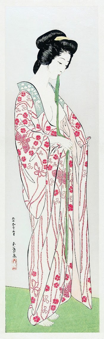 Woman in a Long Undergarment (1920) print in… | Free public domain illustration