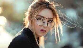 Woman in Black-framed Eyeglasses