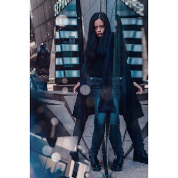 Woman in Black  Jacket Standing