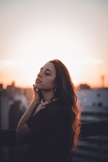 Woman in Black Shirt