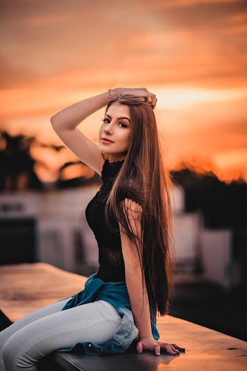 Woman In Black Turtle Neck top
