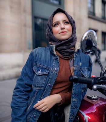 Woman In Blue Denim Jacket